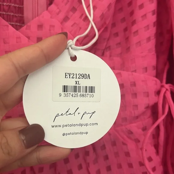 NWT Petal & Pup AUGUSTA LONG SLEEVE MINI DRESS - MAGENTA Size XL - Picture 12 of 16